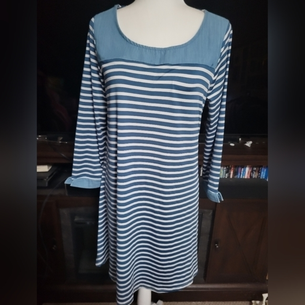 Umgee Long sleeve Tshirt dress‎ striped size medium